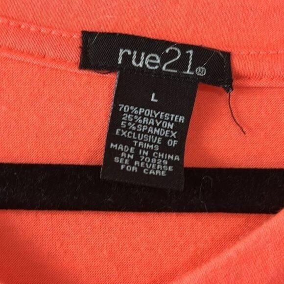 Rue21 Womens Colorblock 3/4 Sleeve Top L V-Neck - Picture 2 of 8